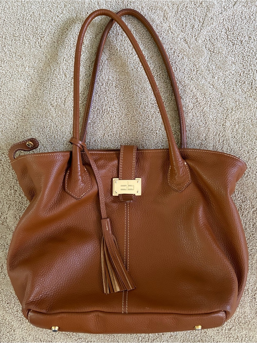 Classic Courage.b Shoulder Bag in Brown Leather Italy EUC